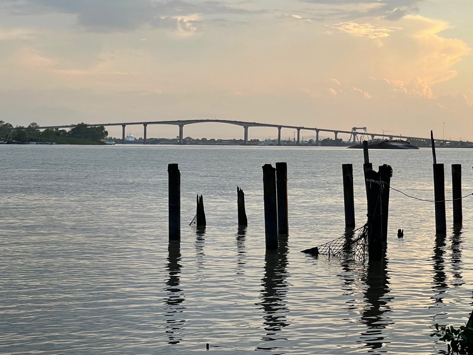 DE BRUG over de Suriname rivier